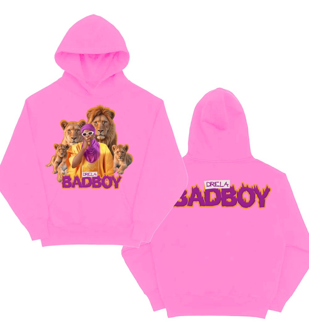 DRELA BADBOY PINK LIONS HOODIE