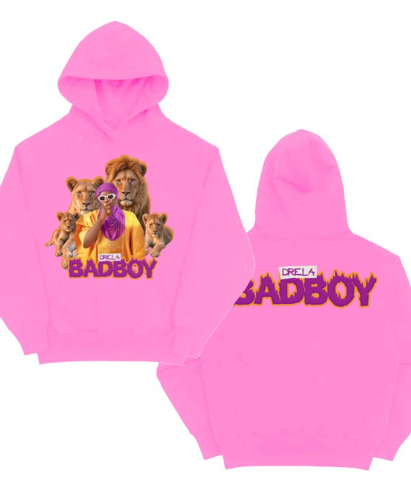 DRELA BADBOY PINK LIONS HOODIE
