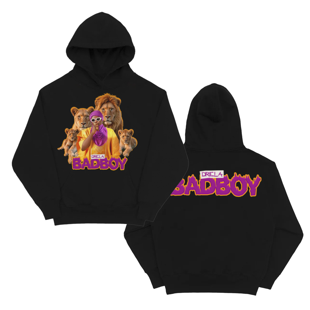 DRELA BADBOY BLACK LIONS HOODIE